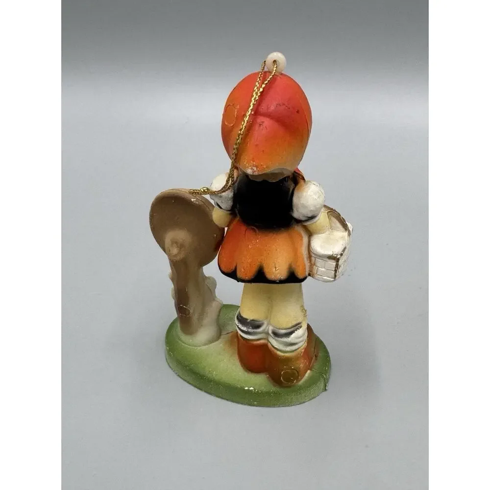 Vintage Ornaments Bus Stop Girl & Boy At Mailbox Set Of 2